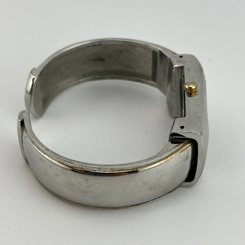 Eikon Watch Women 20mm Case Black Dial Bangle Cuff‎ Band- New Battery